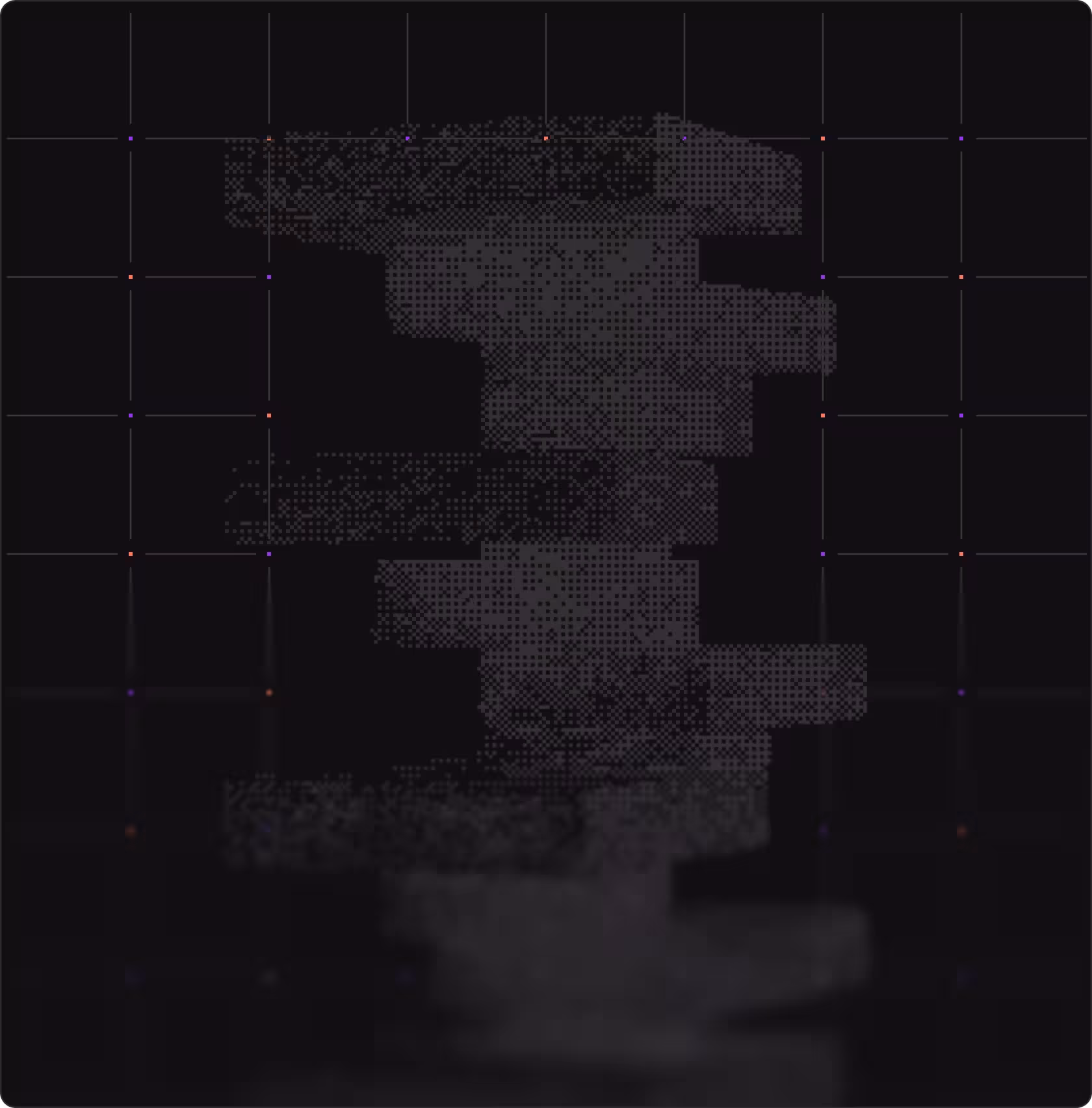 Digital 3D visualization of layered blocks forming a vertical stack with grid background.